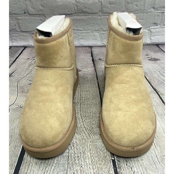 UGG Classic Mini 40:40:40 Anniversary Sand Suede Boots Size 10 Womens fits Men 8 - Picture 4 of 11